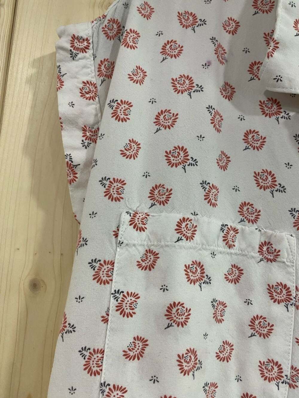 JACHS Girlfriend New York Women's Floral Print Short Sleeve Button Down Blouse X - Picture 5 of 8